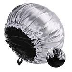 Hair Satin Bonnet Manufacturer - Women's Double Layer Fashionable Elastic Button Pure Color Bath Shower Cap