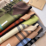 Scarf Manufacturer - 2024 Autumn Women's Plaid Double-sided Imitation Cashmere Polyester Warm Neck Warmer Long Student Couple High-end