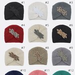 Headbands Manufacturer - Women's Winter Knitted Handmade Satin Elastic Bands Bows for Hair