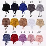 Muslim Hat Manufacturer - 2021 Hot Selling New Back Elastic and Wrinkled Baotou Mercerized Cotton 12 Colors