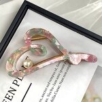 Hair Clip Manufacturer - Enameled Custom Logo Double Heart Plain Large Metal Acetate for Women