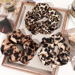 Hair Scrunchies Manufacturer - Wholesale Large Leopard Print Fabric Elastic Hair Bands Ponytail Holders for Women & Girls