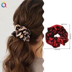 Hair Scrunchies Manufacturer - Wholesale Large Leopard Print Fabric Elastic Hair Bands Ponytail Holders for Women & Girls