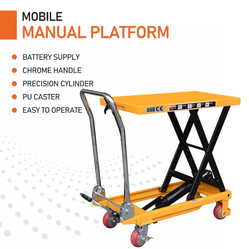 Manual Scissor Lift Table Manufacturer - 500 KG Low Profile New for Retail Hotels Manufacturing Plant Industries