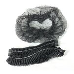 Disposable Clip Cap Manufacturer - Black Non Woven Strip Bouffant Head Cover Surgical Doctor Hat Round Mob Cap