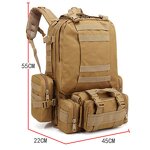 Tactical Backpack Manufacturer - Multi-function 3D Hiking Urban Molle System Coyote Patches Grey 40l-80l 900d