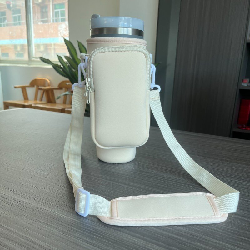 Neoprene Water Bottle Bag Manufacturer - 30 Oz Cup with Adjustable Shoulder Strap Tumbler Carrier Holder for Insulated Coffee Mugs