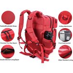 Men's Tactical Backpack Manufacturer - Customized Red 45L Lunch Bag with Cup Holder Waterproof Molle Gym Cooler