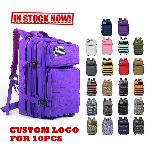 Nylon Tactical Backpack Manufacturer - Hot 45L Water Resistant Custom logo OEM Hiking for Outdoor Sports Bag