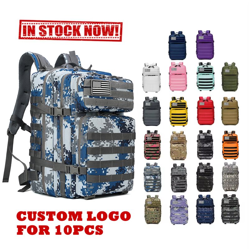 Outdoor Tactical Bag Manufacturer - New Design 45L 50L Large Capacity Hiking Backpack Waterproof Oxford Durable