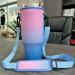 Neoprene Water Bottle Pouch Manufacturer - 40 Oz Adventure Quencher Tumbler Cup Bag with Zipper
