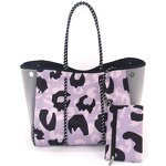Printed Neoprene Tote Bag Manufacturer - Custom Large Bolso De Neopreno Handbags Beach Women Shoulder Black