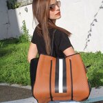 Printed Neoprene Tote Bag Manufacturer - Custom Large Bolso De Neopreno Handbags Beach Women Shoulder Black