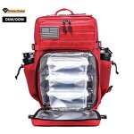 Men's Tactical Backpack Manufacturer - Customized Red 45L Lunch Bag with Cup Holder Waterproof Molle Gym Cooler
