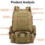 Tactical Backpack Manufacturer - Multi-function 3D Hiking Urban Molle System Coyote Patches Grey 40l-80l 900d