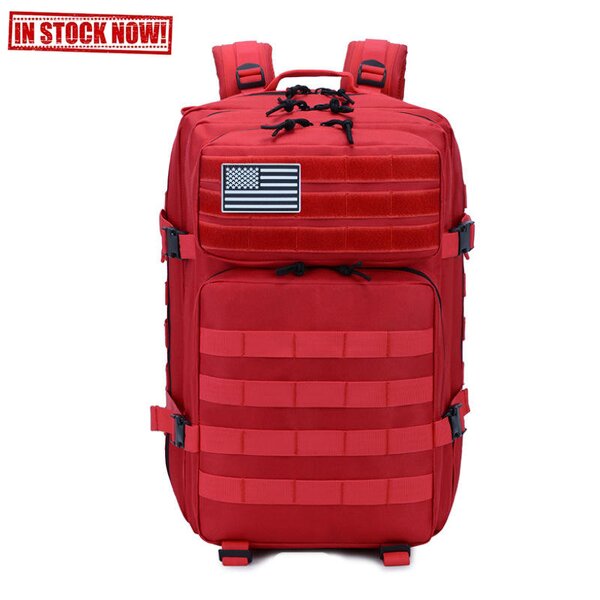 Outdoor Tactical Backpack Manufacturer - Hot Sale Custom Logo Hiking Rucksack Crossfit Utility Sports Gym 40l Red