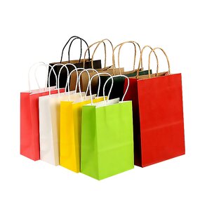 Kraft Paper Bags Manufacturer - Custom Your Own Logo Printer Brown Black White with Handles