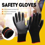 Safety Work Gloves Manufacturer - PU Coat DMF Free ESD Touch Screen Knit for Construction Electrical