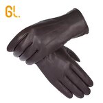 Leather Gloves Manufacturer - Wholesale Men's Winter Genuine Sheepskin Black Brown Dress for Car Driving
