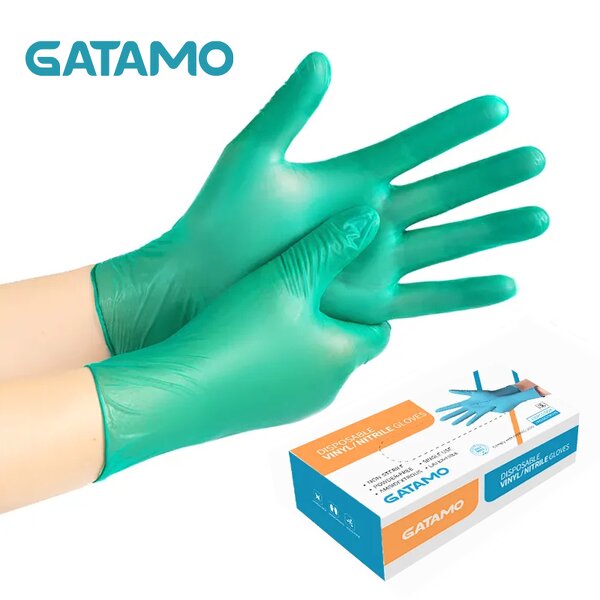 Disposable Nitrile Gloves Manufacturer - Synthetic Food Grade Green Protective Powder Free Box
