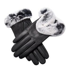 Leather Gloves Manufacturer - Women Fashion Rabbit Fur Cuff Breathable Winter