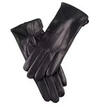 Leather Gloves Manufacturer - Black Women Winter Driving Wool Lining Genuine Lambskin for Ladies