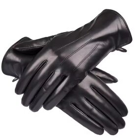 Leather Driving Gloves Manufacturer - Wool Lining Women's Black Ethiopian Sheepskin Winter