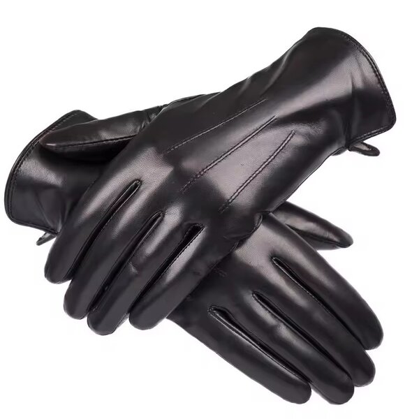 Leather Driving Gloves Manufacturer - Wool Lining Women's Black Ethiopian Sheepskin Winter