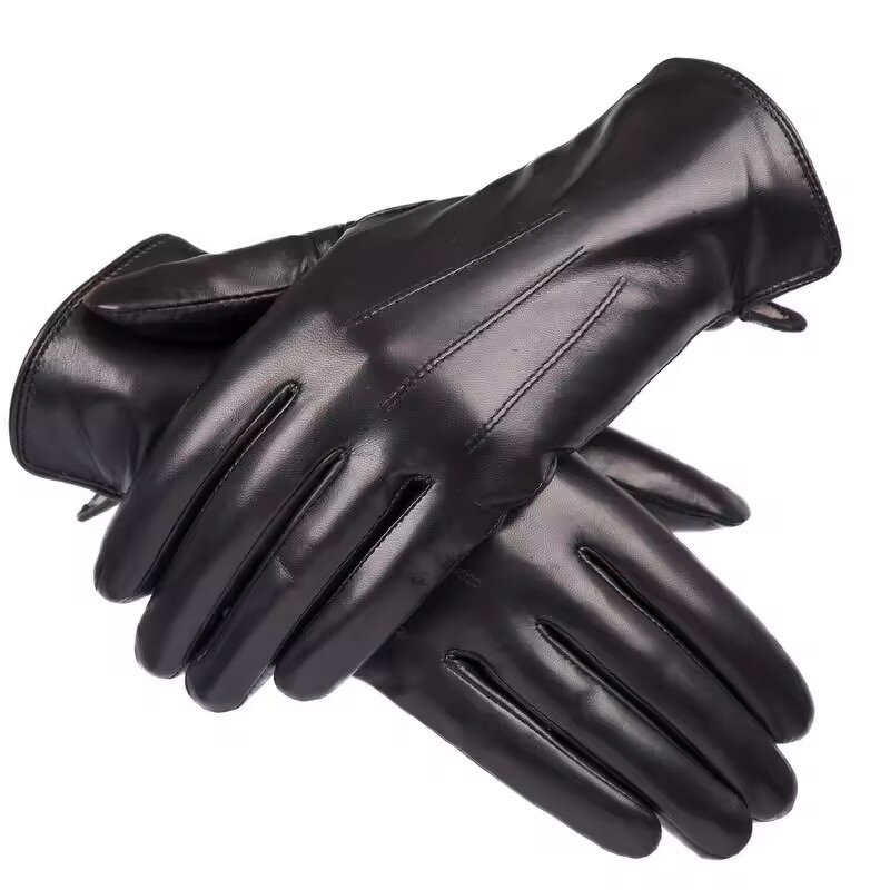 Leather Driving Gloves Manufacturer - Wool Lining Women's Black Ethiopian Sheepskin Winter