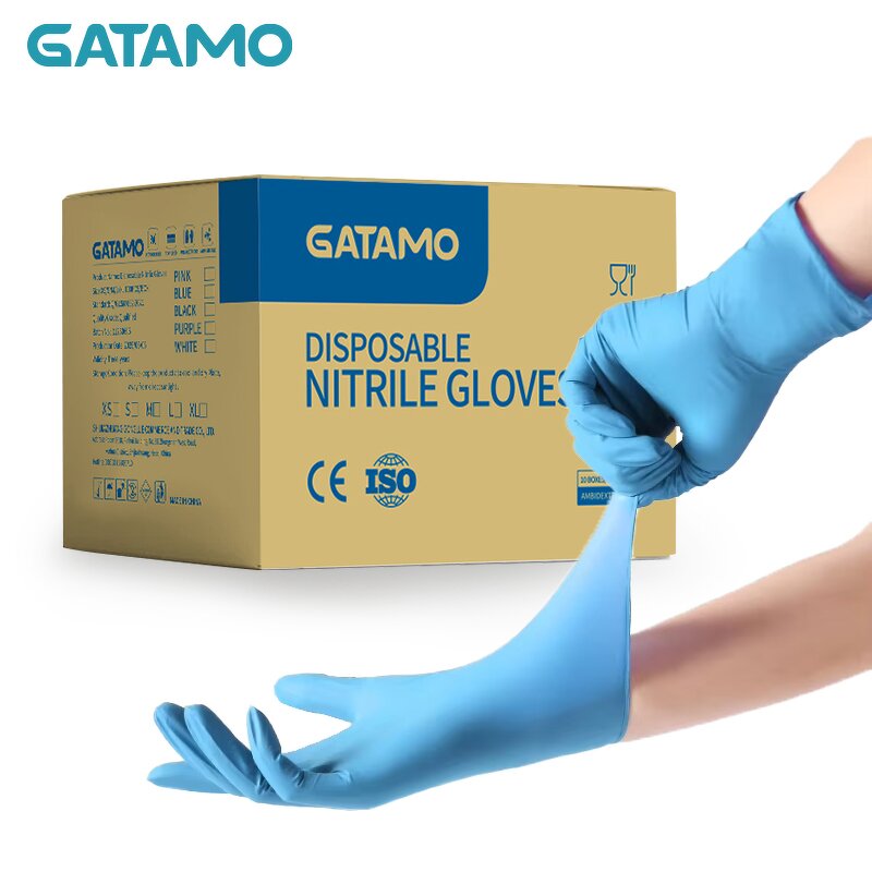 Disposable Nitrile Examination Gloves Manufacturer - Custom logo Blue CE 6 Mil Powder Free for Medical Use