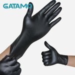 Disposable Nitrile Gloves Manufacturer - Diamond Grip Black Wholesale Thick Industrial Mixed Chemical Resistant Blended