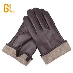 Leather Gloves Manufacturer - Bulk Wholesale Men's Genuine Sheepskin Winter Driving Dress in Black Brown