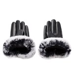 Leather Gloves Manufacturer - Women Fashion Rabbit Fur Cuff Breathable Winter