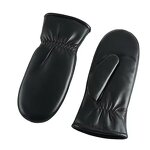 Leather Mittens Manufacturer - Women's Black Ladies Sheepskin Winter Warm Lambskin for Girls