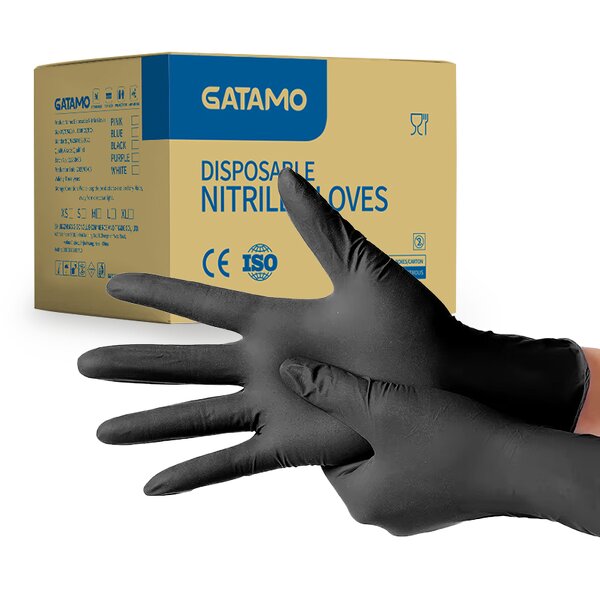 Disposable Nitrile Gloves Manufacturer - Food Grade Bulk 4 5mil 6mil 7mil for Household Food Powder Free Black