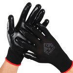 Work Gloves Manufacturer - Nitrile Dipped Coated Black Green Rescue Protective Guante Trabajo Waterproof