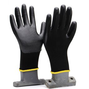 Safety Work Gloves Manufacturer - Light Weight Anti-static Black Nylon Dipped PU Touchscreen Extreme Grip