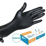 Disposable Nitrile Gloves Manufacturer - Diamond Grip Black Wholesale Thick Industrial Mixed Chemical Resistant Blended