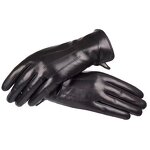 Leather Driving Gloves Manufacturer - Wool Lining Women's Black Ethiopian Sheepskin Winter