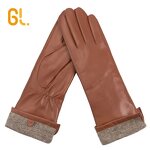 Leather Gloves Manufacturer - Rabbitfur Lining Bike Driving Black Fashion Suede