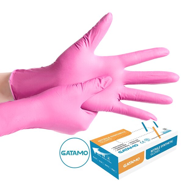 Disposable Gloves Manufacturer - Pink Vinyl Powder Free Food Grade Vinyl Nitrile Blend