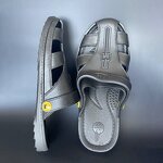 ESD Safety Slippers Manufacturer - Baichen Summer Antistatic Canvas SPU Sandals White/Black for Lab Foot Protection