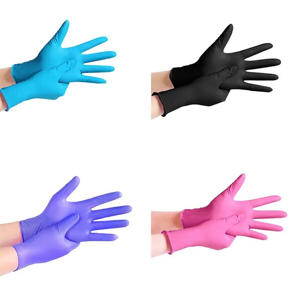 Disposable Nitrile Gloves Manufacturer - Customizable Sizes & Designs Stretchy Multi-Colored for Healthcare Tattooing