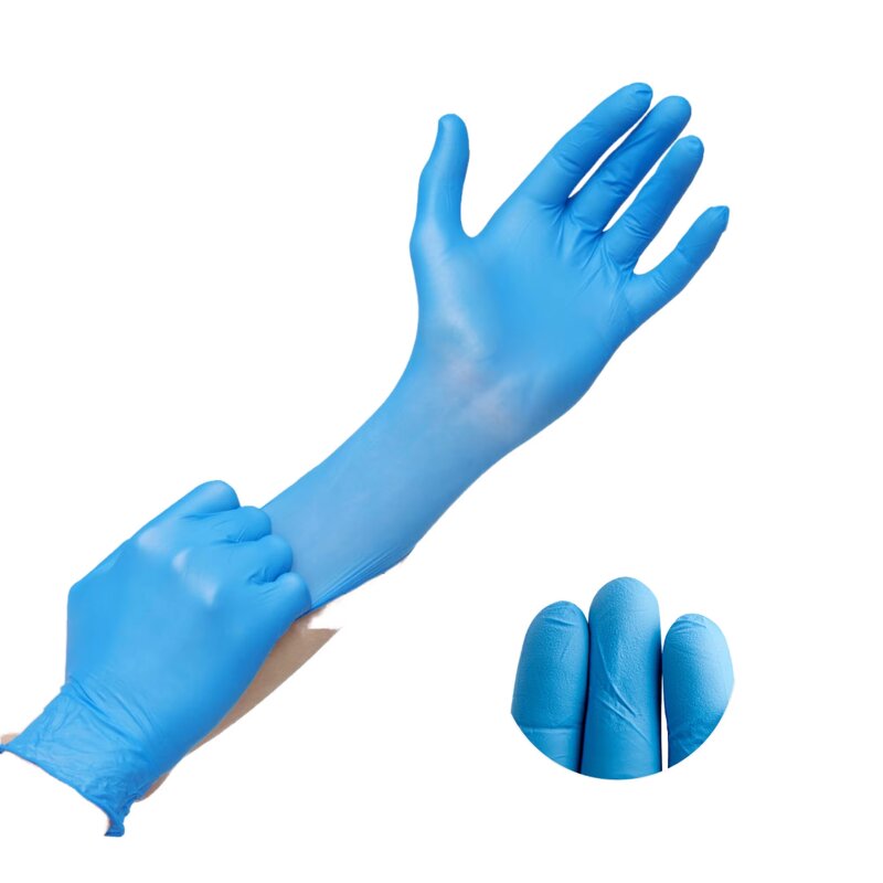 Disposable Nitrile Gloves Manufacturer - Custom Blue 100% 9 Inches Powder-Free for Barber Tattoo Shop Beauty