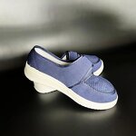 Canvas Safety Shoes Manufacturer - Baichen Blue Anti-Static with Soft PVC Bottom for Foot Protection in Cleanrooms