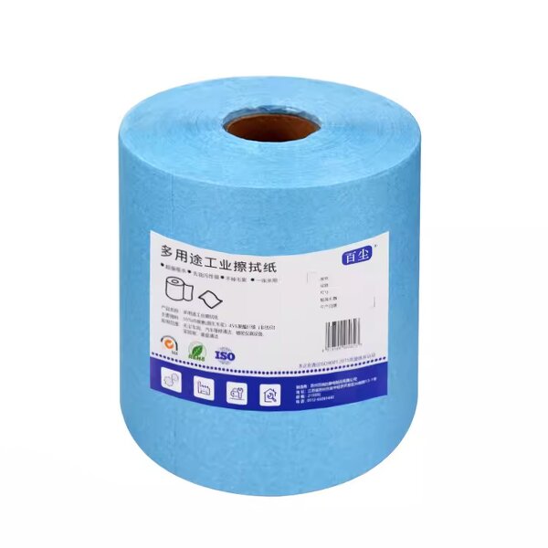 Industrial Wiping Roll Manufacturer - Large Blue Non-Shedding Woodpulp/Polyester Dust-Free for Cleanroom Custom Packing