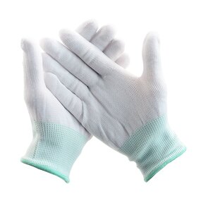 Safety Gloves Manufacturer - 13G Knitted Nylon Black Cut-Resistant Anti-Slip Industrial with Anti-Static