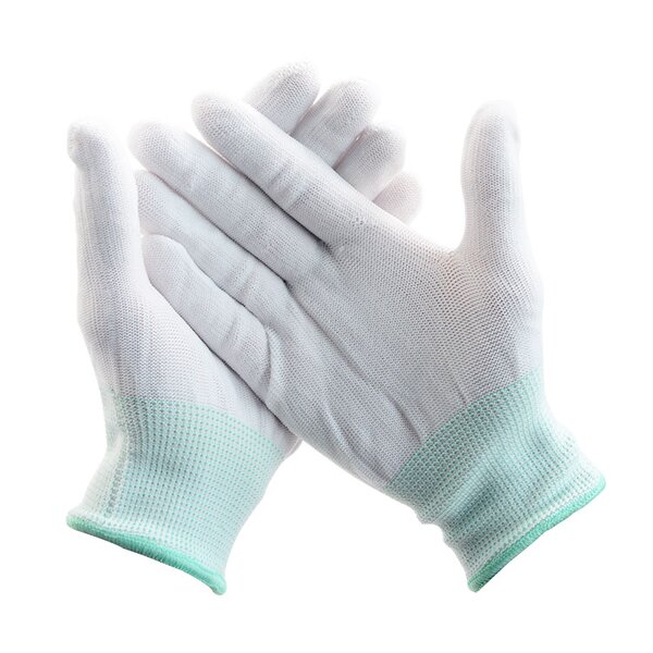 Safety Gloves Manufacturer - 13G Knitted Nylon Black Cut-Resistant Anti-Slip Industrial with Anti-Static