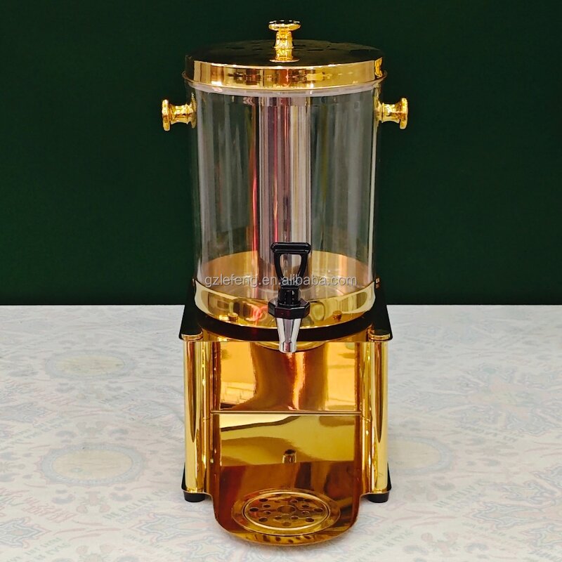 Gold Stainless Steel Drinks Dispenser Manufacturer - Luxury 8L Modern Style Hotel Restaurant Buffet Juice & Beverage