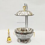 Stainless Steel Chafing Dish Manufacturer - Arabic Luxury 8.0L with Hanging Lid for Hotel Wedding Banquet Fuel Heating